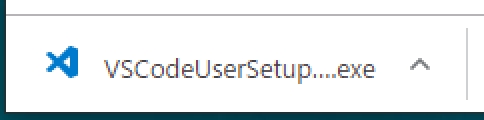 ダウンロードした Windows 用 VSCode インストーラー（exe）のファイル